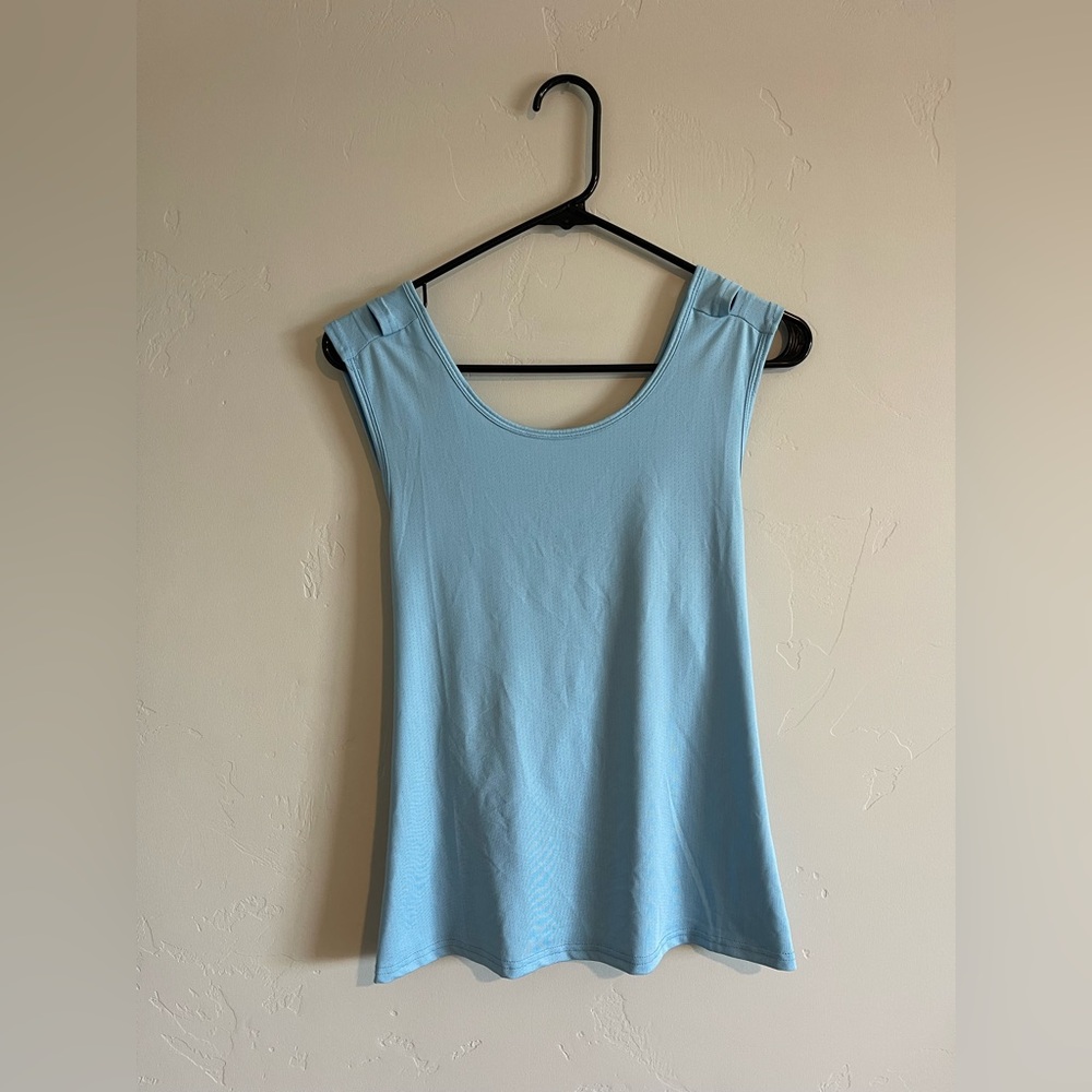 Light Blue Workout Sleeveless Women's Top